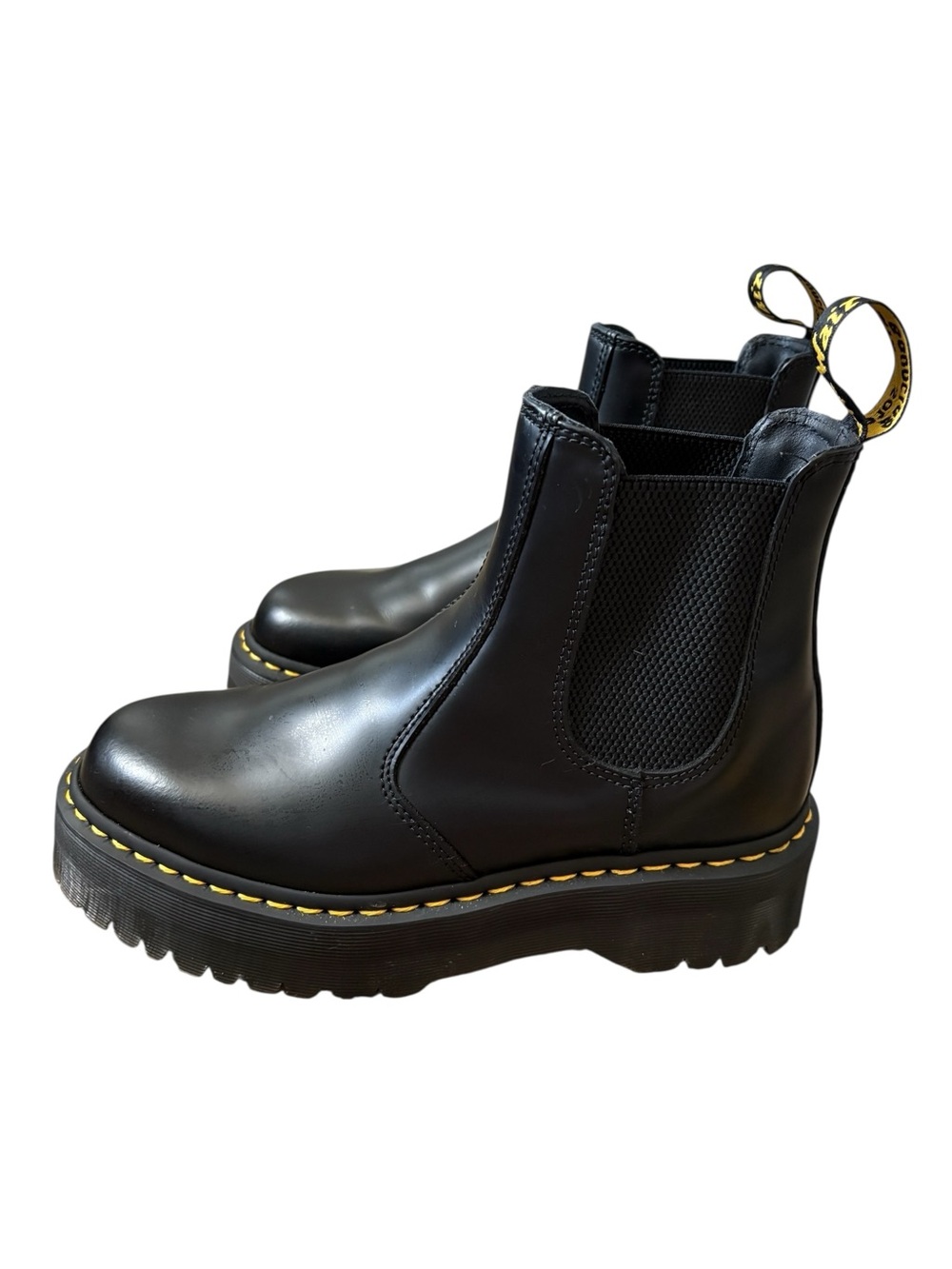 Dr. Martens 2976 Quad Chelsea Boots Black Leather Platform Size 10